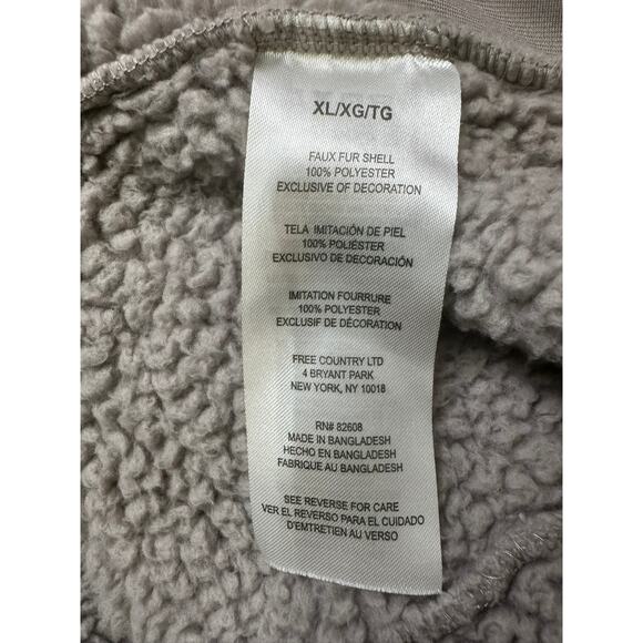 Free Country Gray Grey Soft Thick Fleece Zip-Up Vest 2 Zip Pockets Size XL - Picture 7 of 10